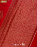 Chilly Red Pure Chiniya Silk Saree — Pallu