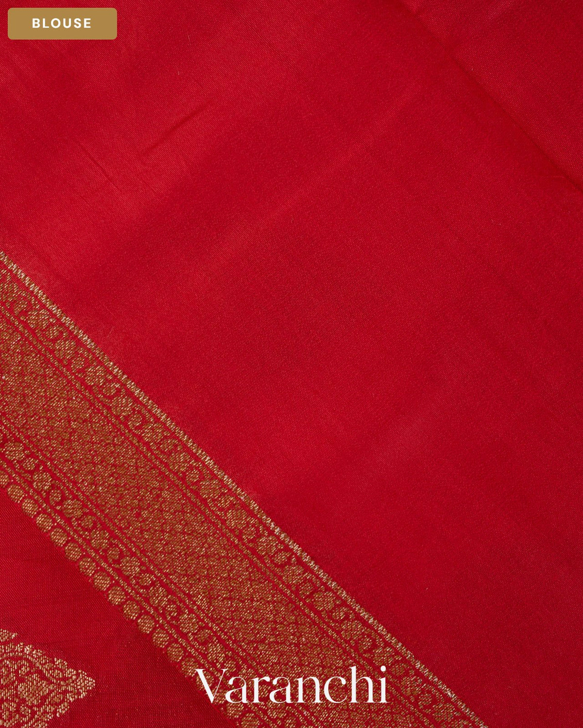 Chilly Red Pure Chiniya Silk Saree — Blouse