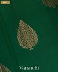 Bottle Green Pure Chiniya Silk Saree — Body