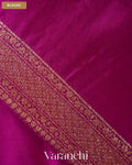 Purple Magenta Pure Chiniya Silk Saree — Blouse