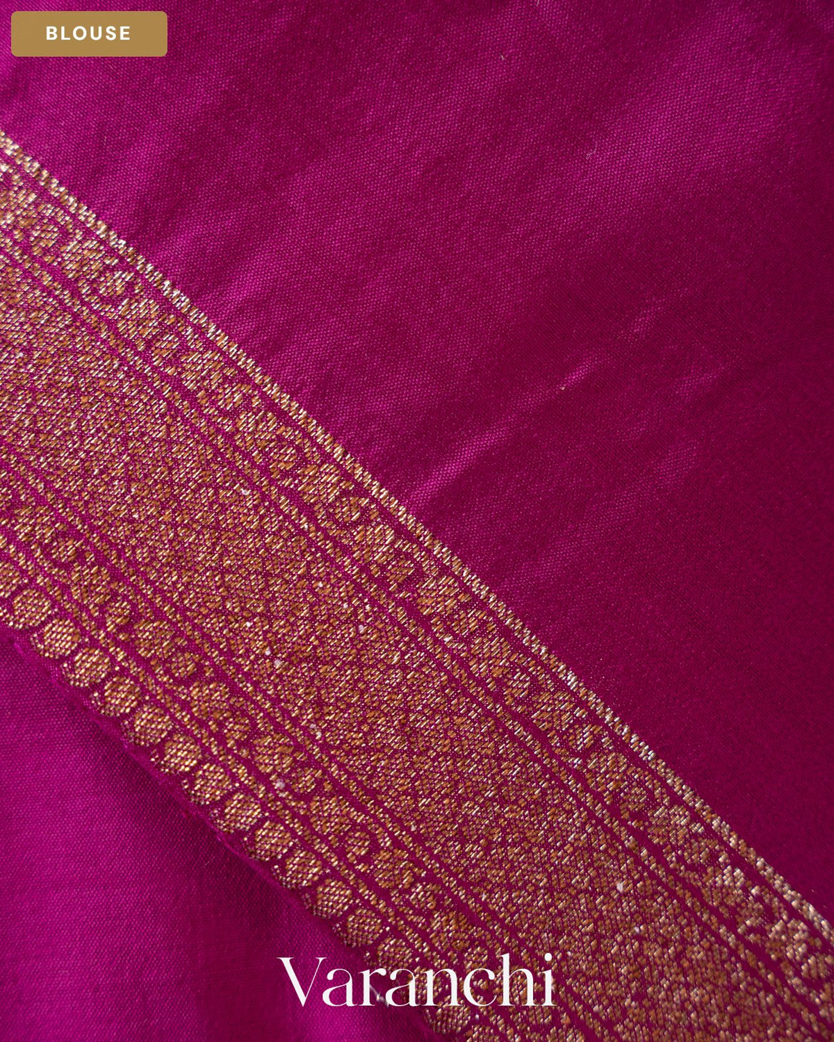 Purple Magenta Pure Chiniya Silk Saree — Blouse