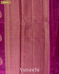 Purple Magenta Pure Chiniya Silk Saree — Pallu