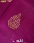Purple Magenta Pure Chiniya Silk Saree — Body