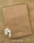 Beige Pure Chiniya Silk Saree — Folded