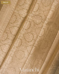Beige Pure Chiniya Silk Saree — Pallu