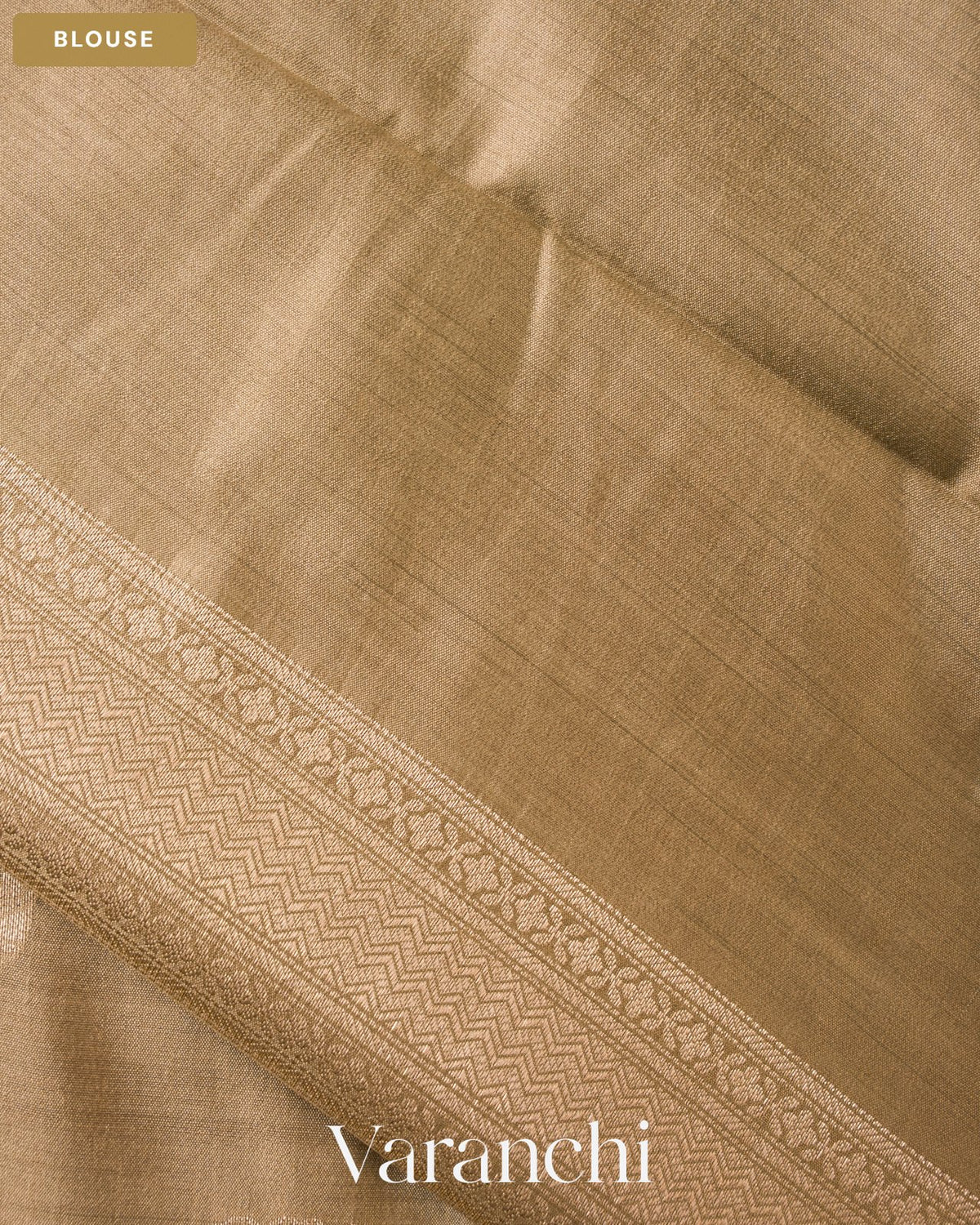 Beige Pure Chiniya Silk Saree — Blouse