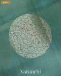 Teal Blue Pure Chiniya Silk Saree — Body