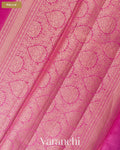 Baby Pink Pure Chiniya Silk Saree — Pallu
