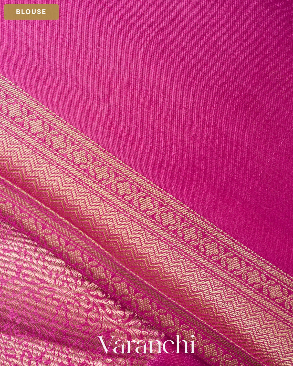 Baby Pink Pure Chiniya Silk Saree — Blouse