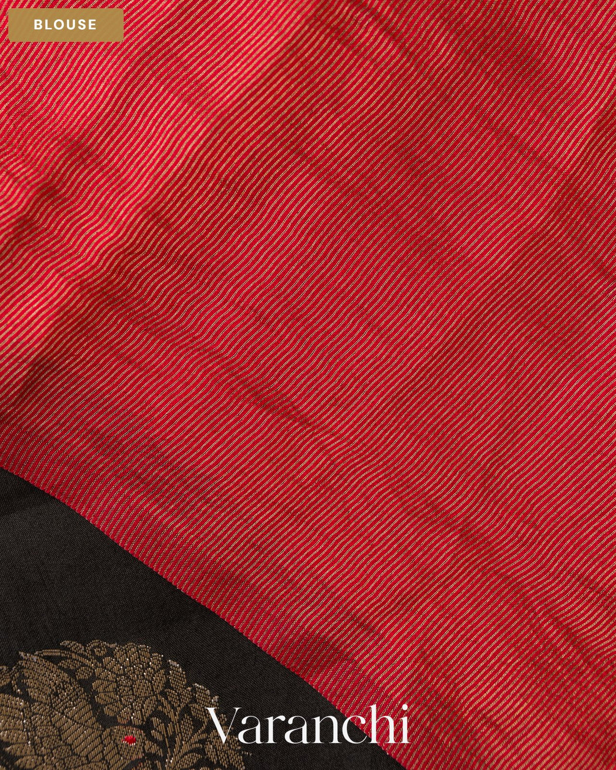 Black Pure Chiniya Silk Saree — Blouse
