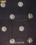 Black Pure Chiniya Silk Saree — Body