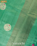 Sea Green Pure Chiniya Silk Saree — Pallu