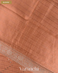 Peach Checkered Pure Chiniya Silk Saree — Blouse
