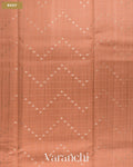 Peach Checkered Pure Chiniya Silk Saree — Body