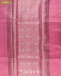 Blush Pink Checkered Pure Chiniya Silk Saree — Pallu
