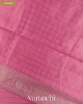 Blush Pink Checkered Pure Chiniya Silk Saree — Blouse