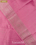 Blush Pink Checkered Pure Chiniya Silk Saree — Border