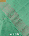 Aqua Green Checkered Pure Chiniya Silk Saree — Border