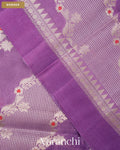 Lavender Lehariya Pure Moonga Silk Saree — Border