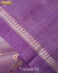 Lavender Lehariya Pure Moonga Silk Saree — Blouse