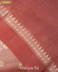 Dusty Rose Lehariya Pure Moonga Silk Saree — Blouse