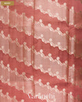 Dusty Rose Lehariya Pure Moonga Silk Saree — Body