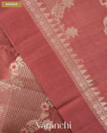 Dusty Rose Lehariya Pure Moonga Silk Saree — Border