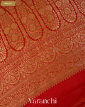 Ivory Pure Khaddi Georgette Silk Handloom Saree — Pallu
