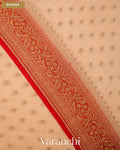 Ivory Pure Khaddi Georgette Silk Handloom Saree — Border