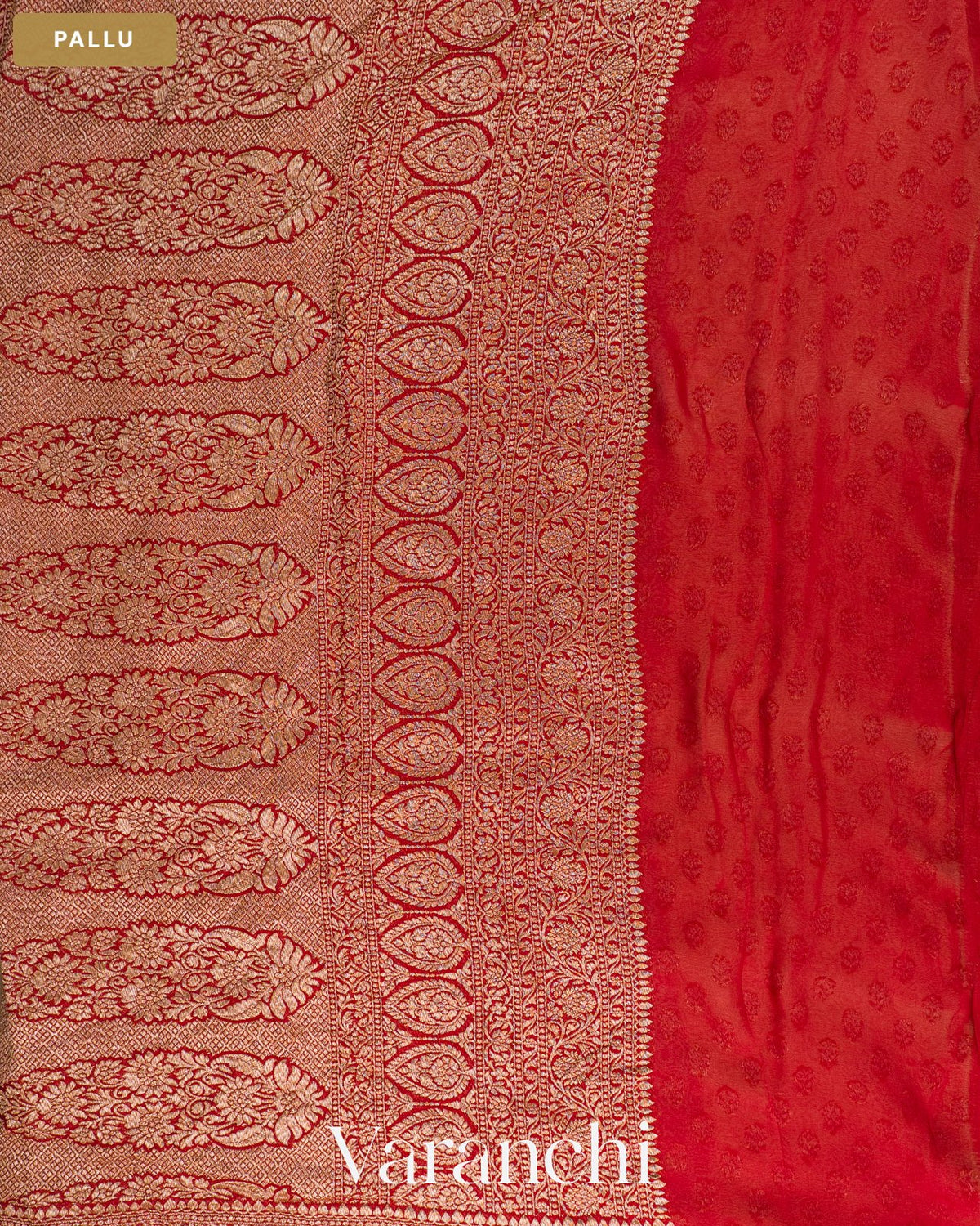 Beige Pure Khaddi Georgette Silk Handloom Saree — Pallu