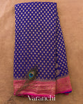 Navy Blue Pure Khaddi Georgette Silk Saree — Full Saree