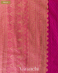Navy Blue Pure Khaddi Georgette Silk Saree — Pallu