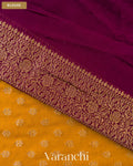 Mango Yellow Pure Khaddi Georgette Silk Saree — Blouse