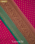 Rani Pink Pure Khaddi Georgette Silk Saree — Border