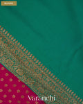 Rani Pink Pure Khaddi Georgette Silk Saree — Blouse