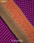 Violet Purple Pure Khaddi Georgette Silk Saree — Border