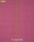 Mauve Pink Striped Pure Mysore Crepe Silk Saree — Body