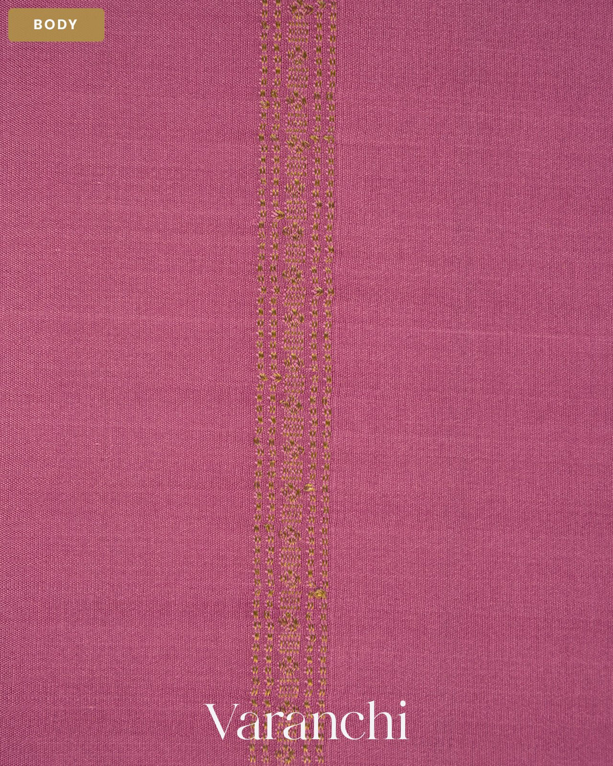 Mauve Pink Striped Pure Mysore Crepe Silk Saree — Body