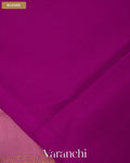 Mauve Pink Striped Pure Mysore Crepe Silk Saree — Blouse