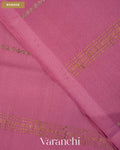 Mauve Pink Striped Pure Mysore Crepe Silk Saree — Border