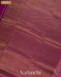Mauve Pink Striped Pure Mysore Crepe Silk Saree — Pallu