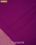 Mauve Pink Striped Pure Mysore Crepe Silk Saree — Blouse
