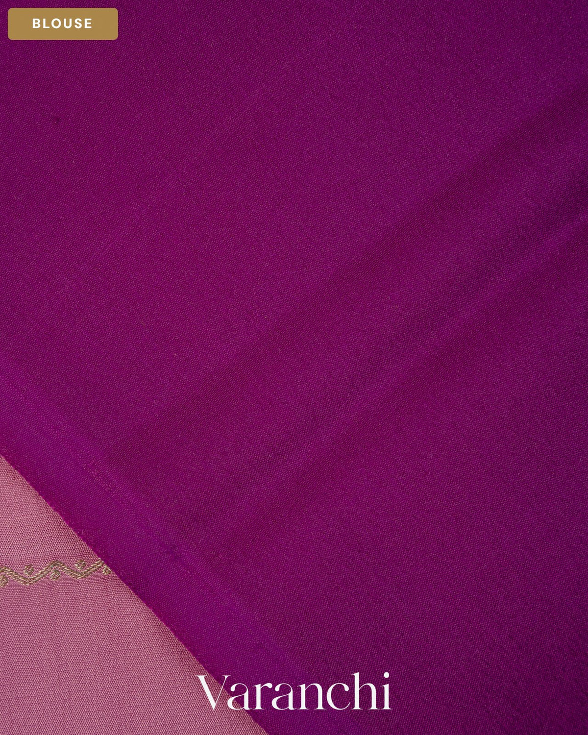 Mauve Pink Striped Pure Mysore Crepe Silk Saree — Blouse