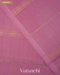 Mauve Pink Striped Pure Mysore Crepe Silk Saree — Border