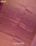 Mauve Pink Striped Pure Mysore Crepe Silk Saree — Pallu