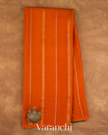 Deep Orange Pure Mysore Crepe Silk — Full Saree