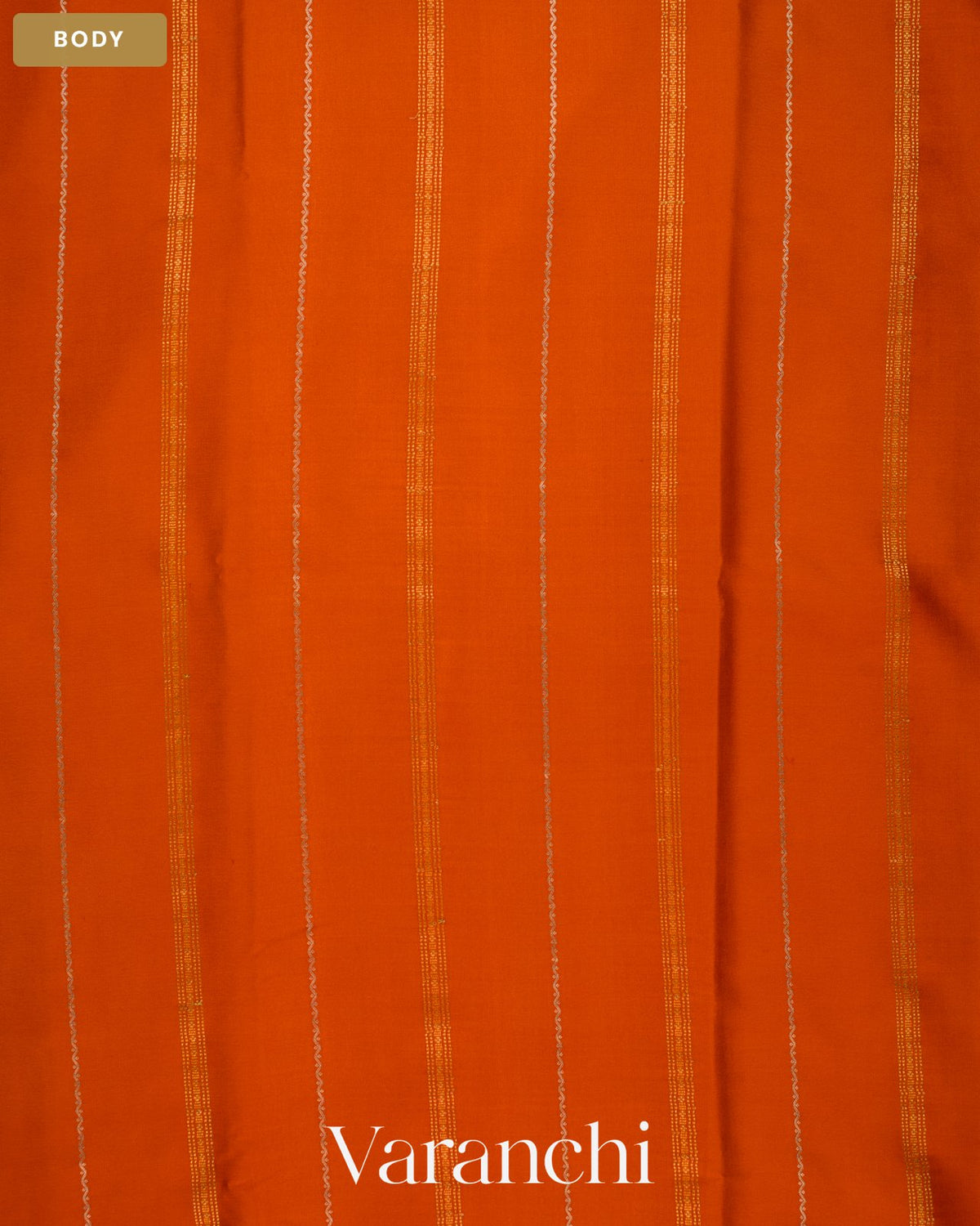 Deep Orange Pure Mysore Crepe Silk — Body