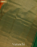 Deep Orange Pure Mysore Crepe Silk — Pallu