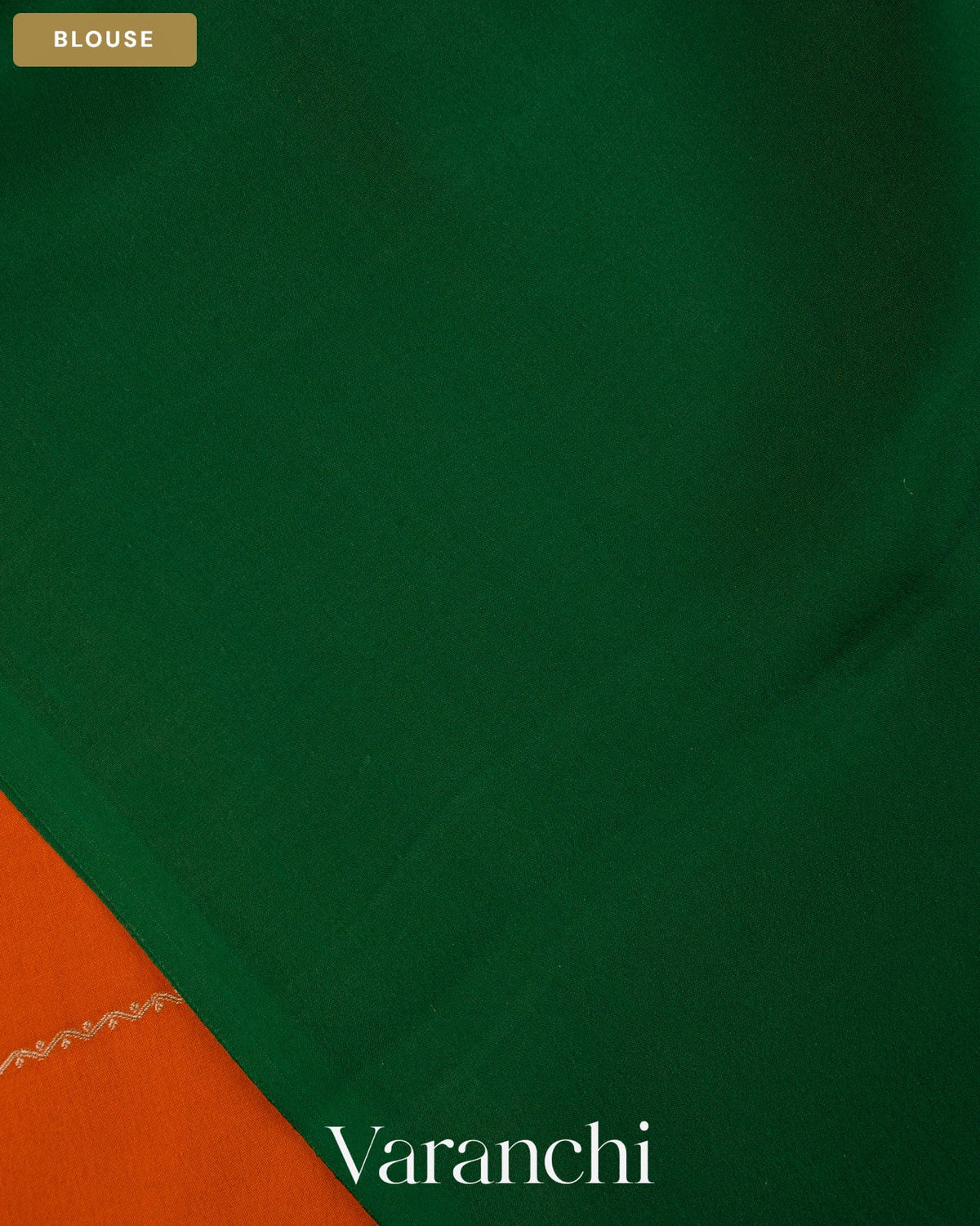 Deep Orange Pure Mysore Crepe Silk — Blouse
