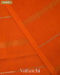 Deep Orange Pure Mysore Crepe Silk — Border